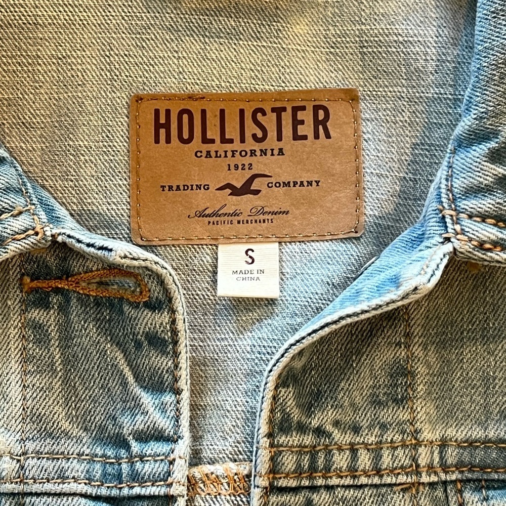 Hollister Hollister Embellished Light Blue Denim Vests Size S - Picture 2 of 9